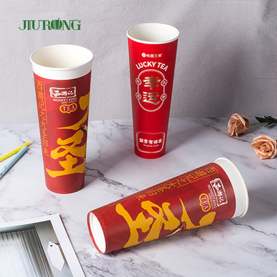 tazza di carta ondulata biodegradabile dell'ondulazione 16oz con il coperchio di PLA