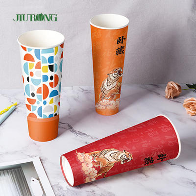 Tazza di caffè riutilizzabile stampata della carta di festival intorno a forma