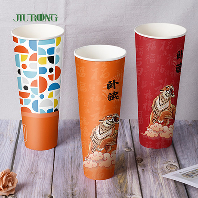 Tazza di caffè riutilizzabile stampata della carta di festival intorno a forma