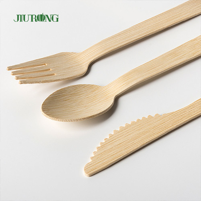 Insieme di legno di Flatwar Cutleri del cucchiaio della forcella del coltello delle stoviglie di bambù biodegradabili di Dispos