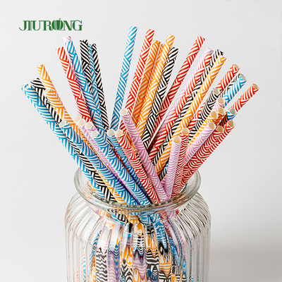 Carta biodegradabile eliminabile variopinta che beve Straw Striped Pattern Food Grade