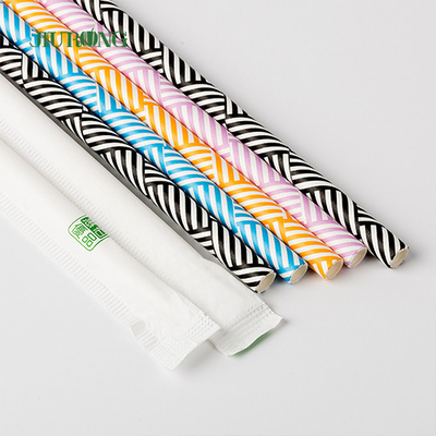 Carta biodegradabile eliminabile variopinta che beve Straw Striped Pattern Food Grade