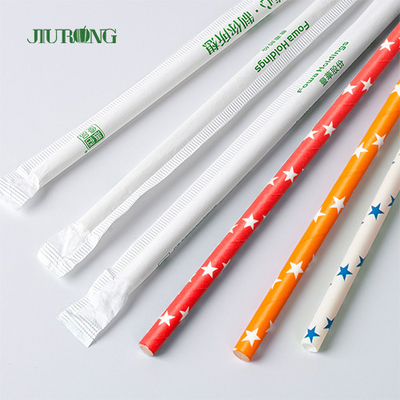 FDA Dot Printing Stripe Paper Straw per di servizio ristoro asportabile