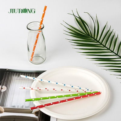 FDA Dot Printing Stripe Paper Straw per di servizio ristoro asportabile