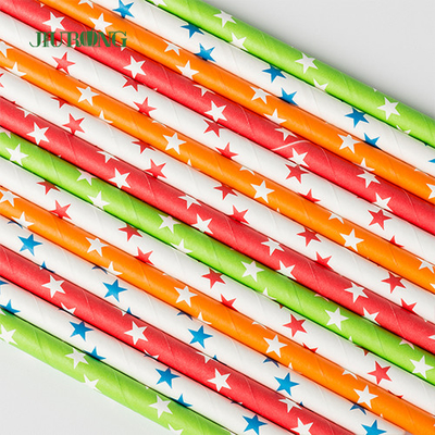 FDA Dot Printing Stripe Paper Straw per di servizio ristoro asportabile