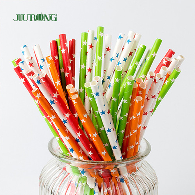 FDA Dot Printing Stripe Paper Straw per di servizio ristoro asportabile