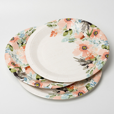 Piatto di carta eliminabile del dessert della cena del fiore Valentine Day Theme Party Supplies