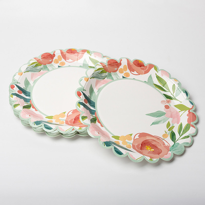 Commestibile eliminabile di Valentine Day Party Supplies Tableware del piatto di carta del giro del fiore