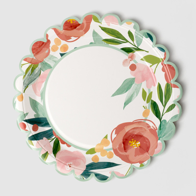 Commestibile eliminabile di Valentine Day Party Supplies Tableware del piatto di carta del giro del fiore