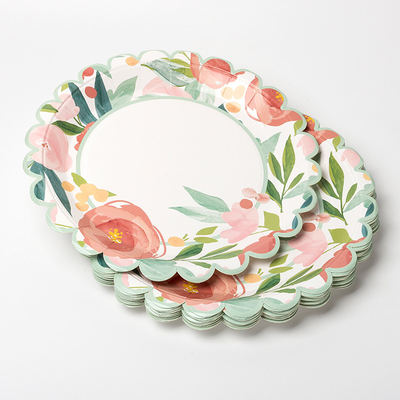 Commestibile eliminabile di Valentine Day Party Supplies Tableware del piatto di carta del giro del fiore