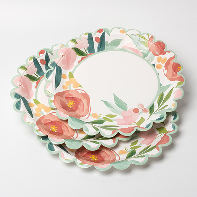 Commestibile eliminabile di Valentine Day Party Supplies Tableware del piatto di carta del giro del fiore