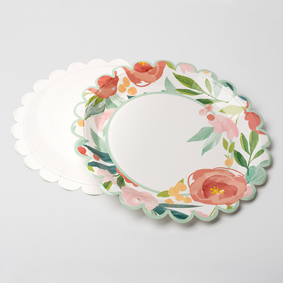 Commestibile eliminabile di Valentine Day Party Supplies Tableware del piatto di carta del giro del fiore