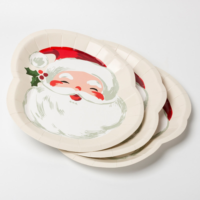 Forma speciale eliminabile di Santa Claus Christmas Party Supplies Set del piatto di carta di FDA
