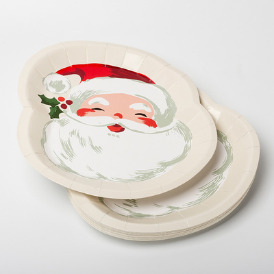 Forma speciale eliminabile di Santa Claus Christmas Party Supplies Set del piatto di carta di FDA