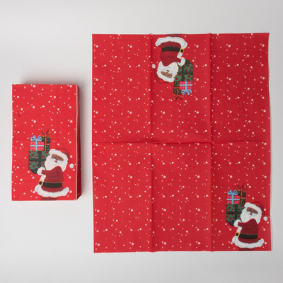 Tovagliolo eliminabile biodegradabile di Santa Claus Christmas Theme Party Paper della coltelleria di LFGB