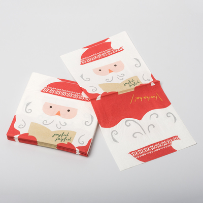 Insieme su ordinazione dei rifornimenti di Santa Claus Christmas Paper Napkins Party della stampa