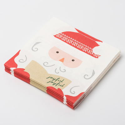 Insieme su ordinazione dei rifornimenti di Santa Claus Christmas Paper Napkins Party della stampa