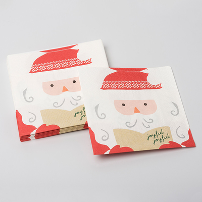 Insieme su ordinazione dei rifornimenti di Santa Claus Christmas Paper Napkins Party della stampa