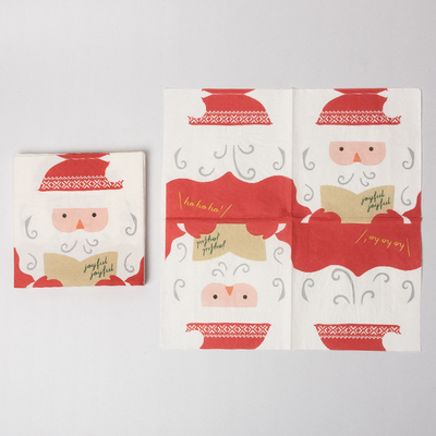 Insieme su ordinazione dei rifornimenti di Santa Claus Christmas Paper Napkins Party della stampa