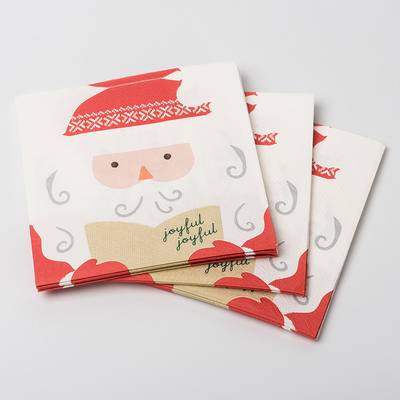 Insieme su ordinazione dei rifornimenti di Santa Claus Christmas Paper Napkins Party della stampa