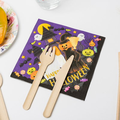 Rifornimenti pazzi del partito di tema di Halloween del mostro della zucca di Sprite del partito del tovagliolo di carta della cena di BRC