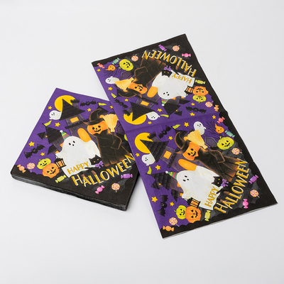 Rifornimenti pazzi del partito di tema di Halloween del mostro della zucca di Sprite del partito del tovagliolo di carta della cena di BRC