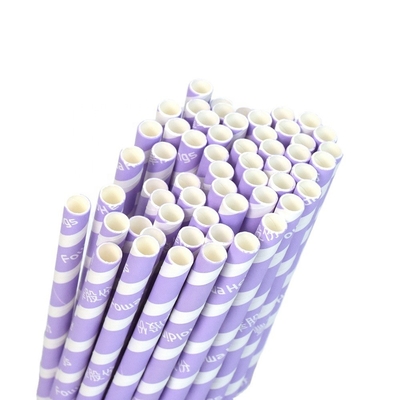 Cannucce di Natale Kraft di carta biodegradabile a strisce dorate 5*120mm