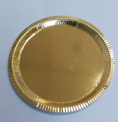 Piatti di carta biodegradabili monouso per uso alimentare rotondi oro per ristorante