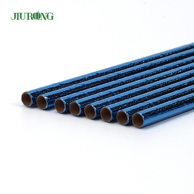 Il blu ha ricoperto il logo biodegradabile di Straw Disposable Straight Tube Custom della carta