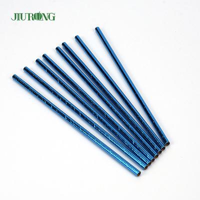 Il blu ha ricoperto il logo biodegradabile di Straw Disposable Straight Tube Custom della carta