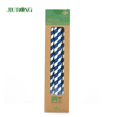Cannucce biodegradabili in carta alimentare Packaging Stripes Eco Friendly OEM ODM