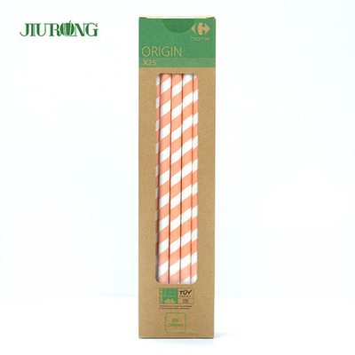 Cannucce biodegradabili in carta alimentare Packaging Stripes Eco Friendly OEM ODM