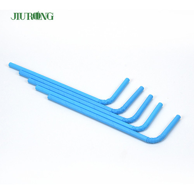 Cannucce biodegradabili in carta curva commestibile a righe blu