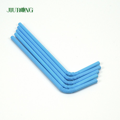 Cannucce biodegradabili in carta curva commestibile a righe blu