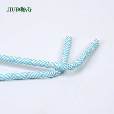 Cannuccia di carta biodegradabile monouso azzurra pieghevole 150 mm per negozio di articoli da regalo