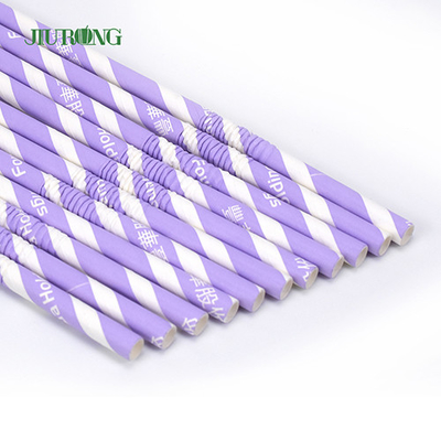 Cannucce Di Carta Natalizia A Righe Viola Biodegradabili Eco Friendly