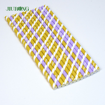 Cannucce colorate in carta kraft biodegradabile 10*250 mm per uso alimentare