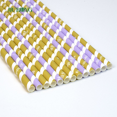 Cannucce colorate in carta kraft biodegradabile 10*250 mm per uso alimentare