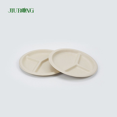 Piatto Monouso Pane Di Canna Da Zucchero Bagassa Biodegradabile Forma Rotonda