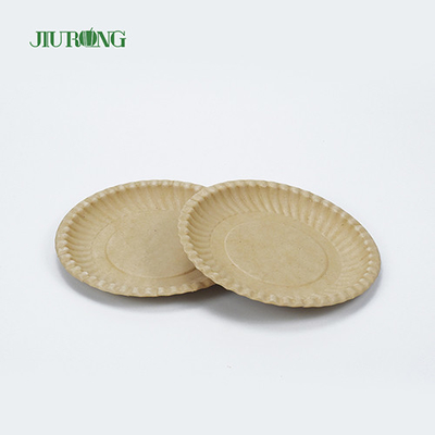 Contenitore per alimenti biodegradabile riciclabile per canna da zucchero Piatto rotondo ecologico 258 mm