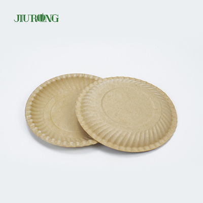 Contenitore per alimenti biodegradabile riciclabile per canna da zucchero Piatto rotondo ecologico 258 mm