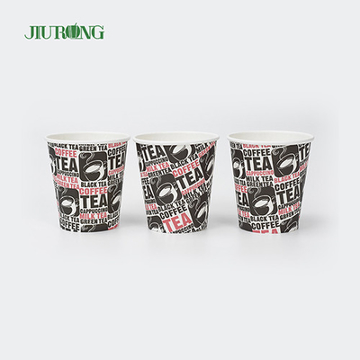 Logo Stampa Bicchieri di carta biodegradabili 10oz 12oz Tazza da caffè usa e getta ecologica