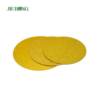 Tamburo monouso rotondo dorato del bordo della torta del MDF 24cm ODM dell'OEM da 9 pollici