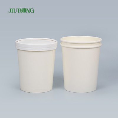 Ciotola di carta biodegradabile bianca per uso domestico 8 OZ Logo personalizzato impermeabile
