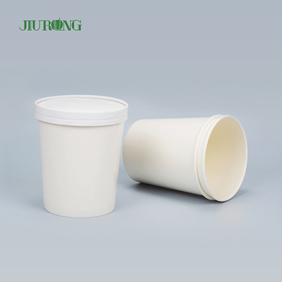 Ciotola di carta biodegradabile bianca per uso domestico 8 OZ Logo personalizzato impermeabile