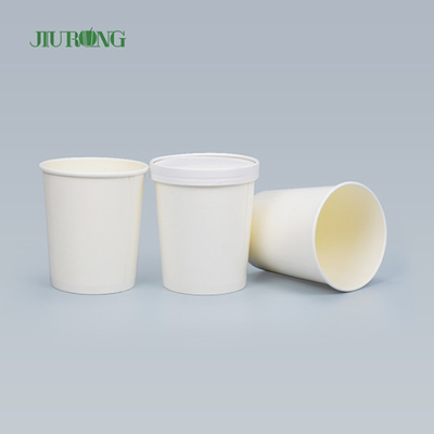 Ciotola di carta biodegradabile bianca per uso domestico 8 OZ Logo personalizzato impermeabile