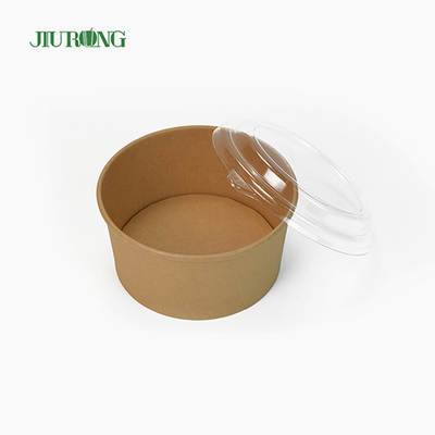 Insalatiera in carta kraft ecologica da 1100 ml usa e getta con coperchio in PET