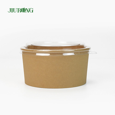 Insalatiera in carta kraft ecologica da 1100 ml usa e getta con coperchio in PET
