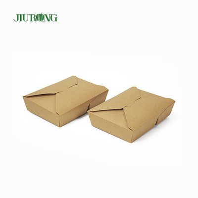 Contenitori per alimenti in carta usa e getta biodegradabili Kraft da 1480 ml con coperchi