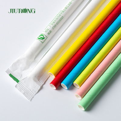 Carta biodegradabile su ordinazione Straw For Coffee Drink Bendable 150mm